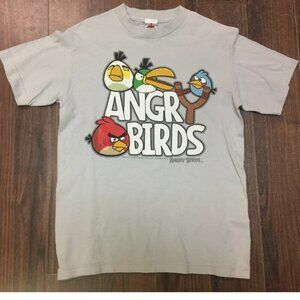 Angry Birds Grey T Shirt Small Cotton Chest 34" Unisex